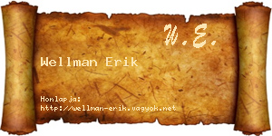 Wellman Erik névjegykártya